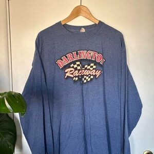 raceway blue vintage long sleeve graphic t-shirt